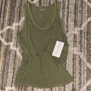 Athleta Olive Ribbed Scoop Tank